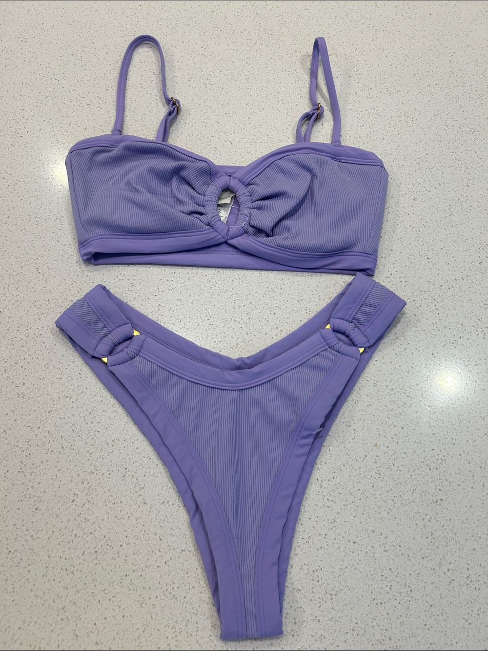 L Space Lilac Ring-Accent Two-Piece Bikini Set